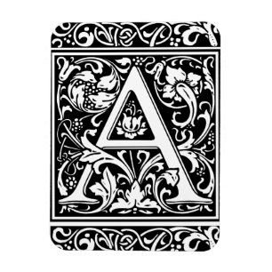 Brev A Medieval Monogram Art nouveau Magnet