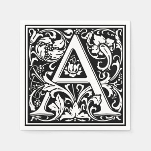 Brev A Medieval Monogram Art nouveau Pappersservett