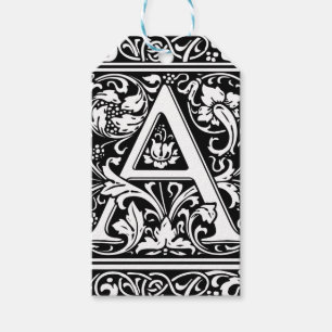 Brev A Medieval Monogram Art nouveau Presentetikett