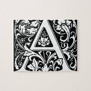 Brev A Medieval Monogram Art nouveau Pussel
