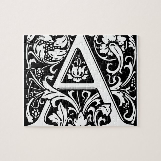 Brev A Medieval Monogram Art nouveau Pussel (Horisontell)