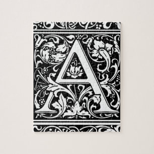Brev A Medieval Monogram Art nouveau Pussel