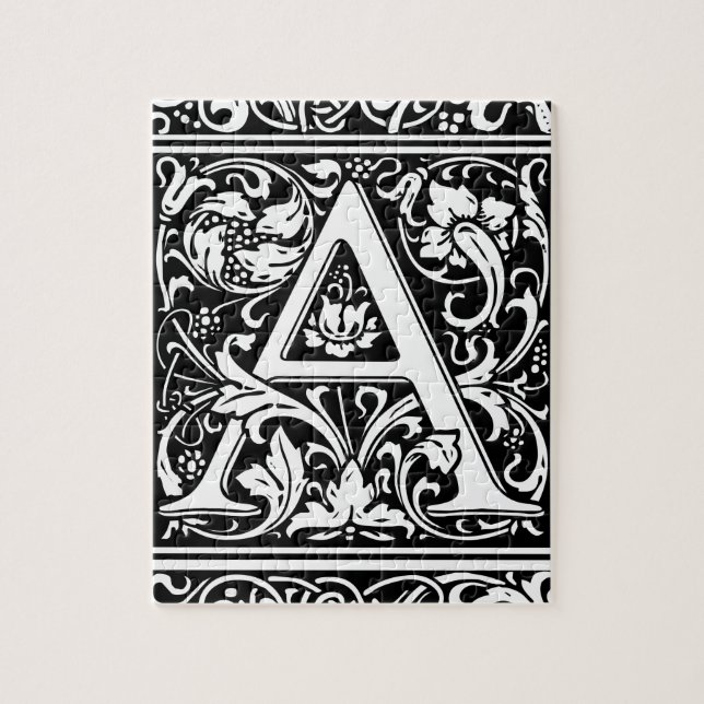 Brev A Medieval Monogram Art nouveau Pussel (Vertikal)