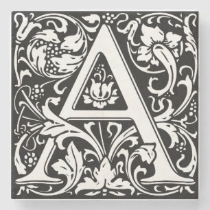 Brev A Medieval Monogram Art nouveau Stenunderlägg