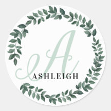 Brev A Monogram Anpassat Namn Minimalistisk Botani