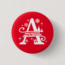 Brev A Monogram första familjen Namn Hälsning Knapp