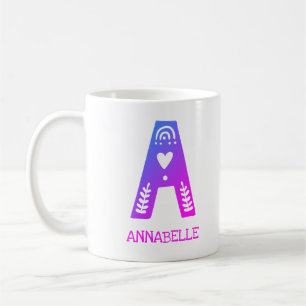 Brev A Monogram Namn Kids Kaffemugg