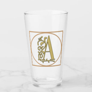 BREV A MONOGRAM Vackert Bröllop New Home Gift Glaskopp