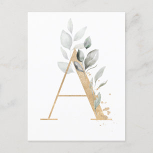 Brev A Monogram Vykort
