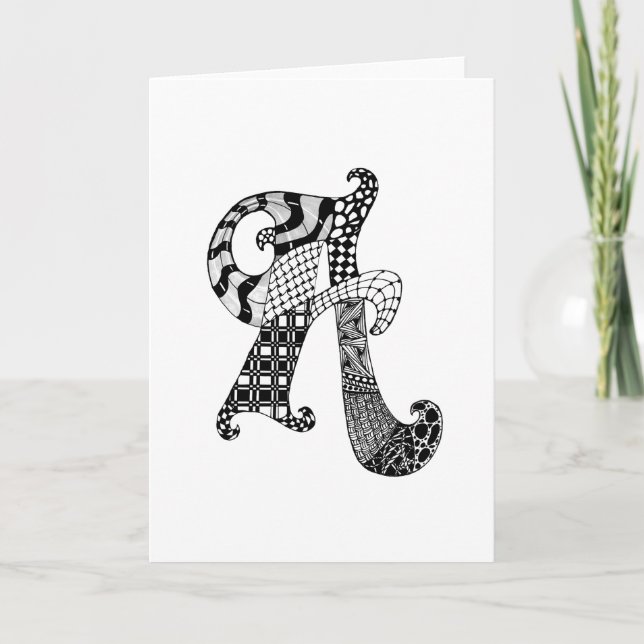 Brev A-monogramkort Anteckningskort (Framsida)