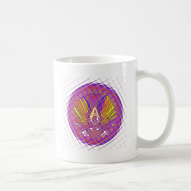 Brev A, textdesign för färgstark logotyp Kaffemugg (Höger)