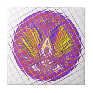 Brev A, textdesign för färgstark logotyp Kakelplatta
