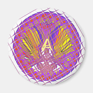 Brev A, textdesign för färgstark logotyp Magnet
