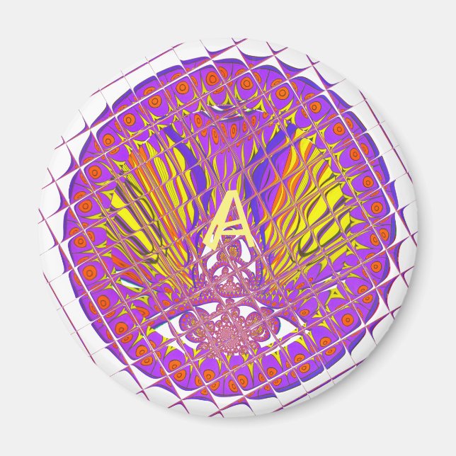 Brev A, textdesign för färgstark logotyp Magnet (Framsidan)