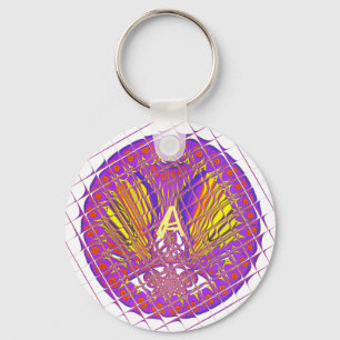 Brev A, textdesign för färgstark logotyp Nyckelring