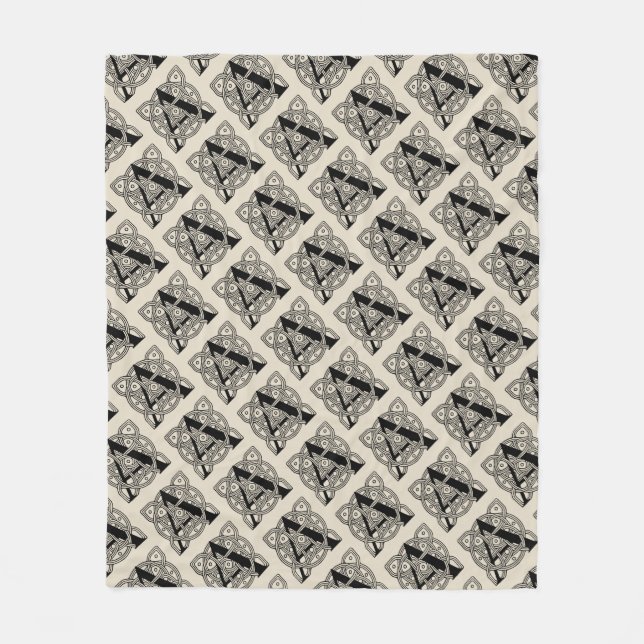 Brev A Vintage Celtic Knot Monogram Fleecefilt (Framsidan)