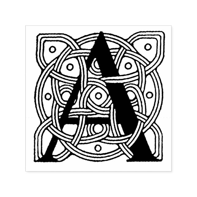Brev A Vintage Celtic Knot Monogram Självfärgande Stämpel (Design)