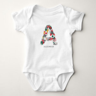 BREV A Whimsique Blommigt Brev Monogram I Tee Shirt