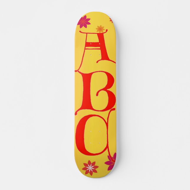 Brev ABC-skateboard Skateboard Bräda 21,5 Cm (Framsida)