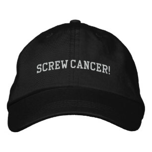 Brev av Sherd Lung Cancer White Block Broderad Keps