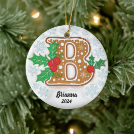 Brev B Anpassad Jul Monogram Ornament