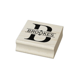 BREV B   Black ornamental Split Monogram Stämpel