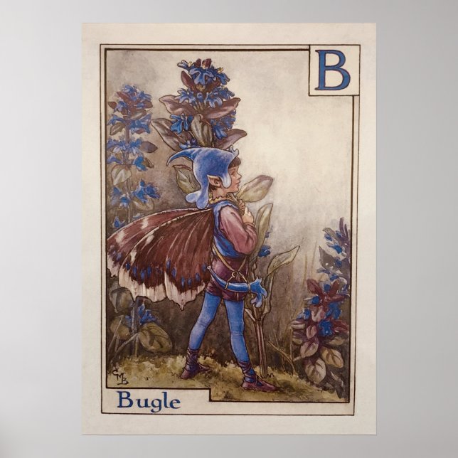 Brev B - Bugle - av Cicely Mary Barker Poster (Framsidan)