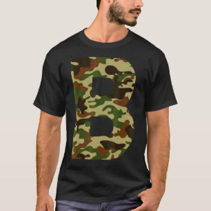 Brev B Capital Alphabet Camouflage Initial T Shirt