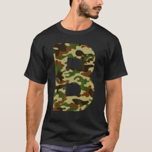 Brev B Capital Alphabet Camouflage Initial T Shirt