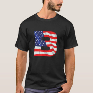 Brev B Capital Alphabet Förenta staterna Flagga Mo T Shirt