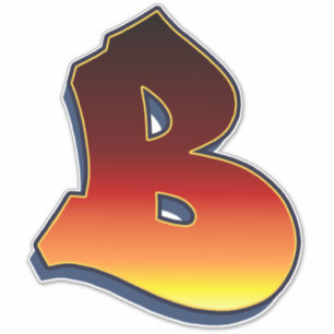 Brev B - flammärke Klistermärken