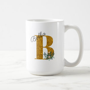 Brev B Golden monogram Kaffemugg