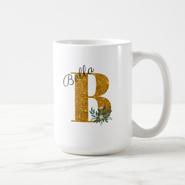 Brev B Golden monogram  Kaffemugg (Höger)