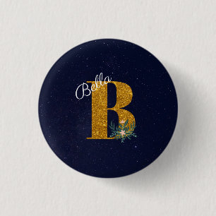 Brev B Golden monogram Knapp