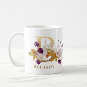 Brev B - Guld Blommigt Namn, systervän till medarb Kaffemugg