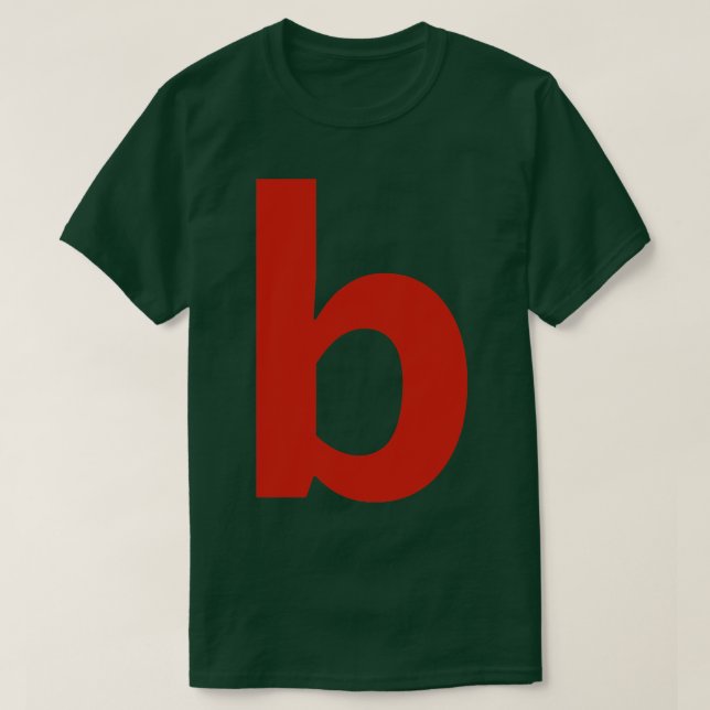 Brev b i minimal typografi av röd text t shirt (Design framsida)