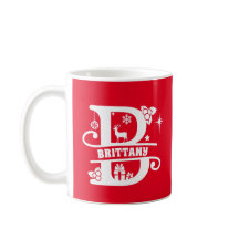 Brev B jul Monogram Initial Namn Red