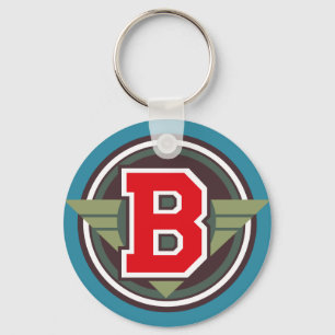 Brev "B" märka med sina initialer Nyckelring