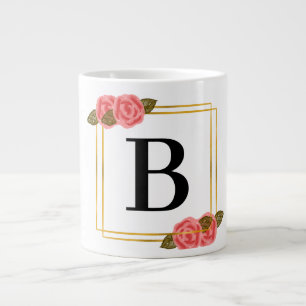 brev B med guldram PERSONLIG Jumbo Mugg