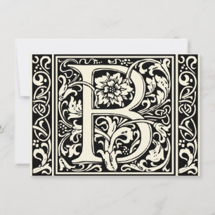 Brev B Medieval Monogram Art nouveau Inbjudningar