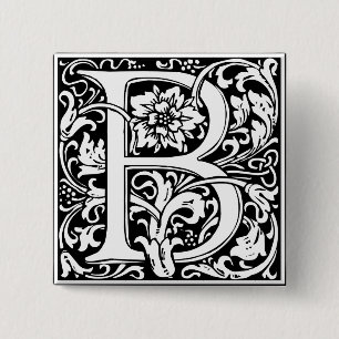 Brev B Medieval Monogram Art nouveau Knapp