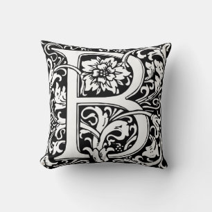 Brev B Medieval Monogram Art nouveau Kudde