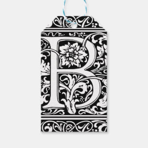 Brev B Medieval Monogram Art nouveau Presentetikett