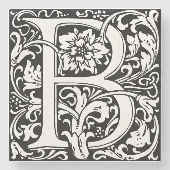 Brev B Medieval Monogram Art nouveau Stenunderlägg (Framsidan)