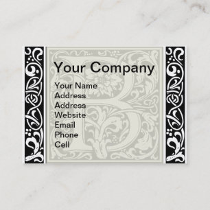 Brev B Medieval Monogram Art nouveau Visitkort