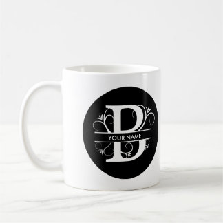 Brev B - Monogram Black & White Kaffemugg