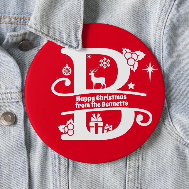 Brev B Monogram första familjen Namn Hälsning Knapp (In Situ)