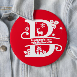 Brev B Monogram första familjen Namn Hälsning Knapp