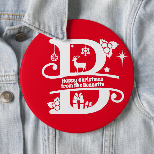 Brev B Monogram första familjen Namn Hälsning Knapp