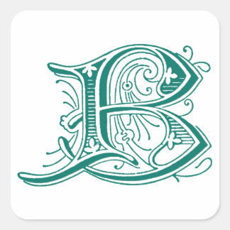 Brev B Monogram Fyrkantigt Klistermärke